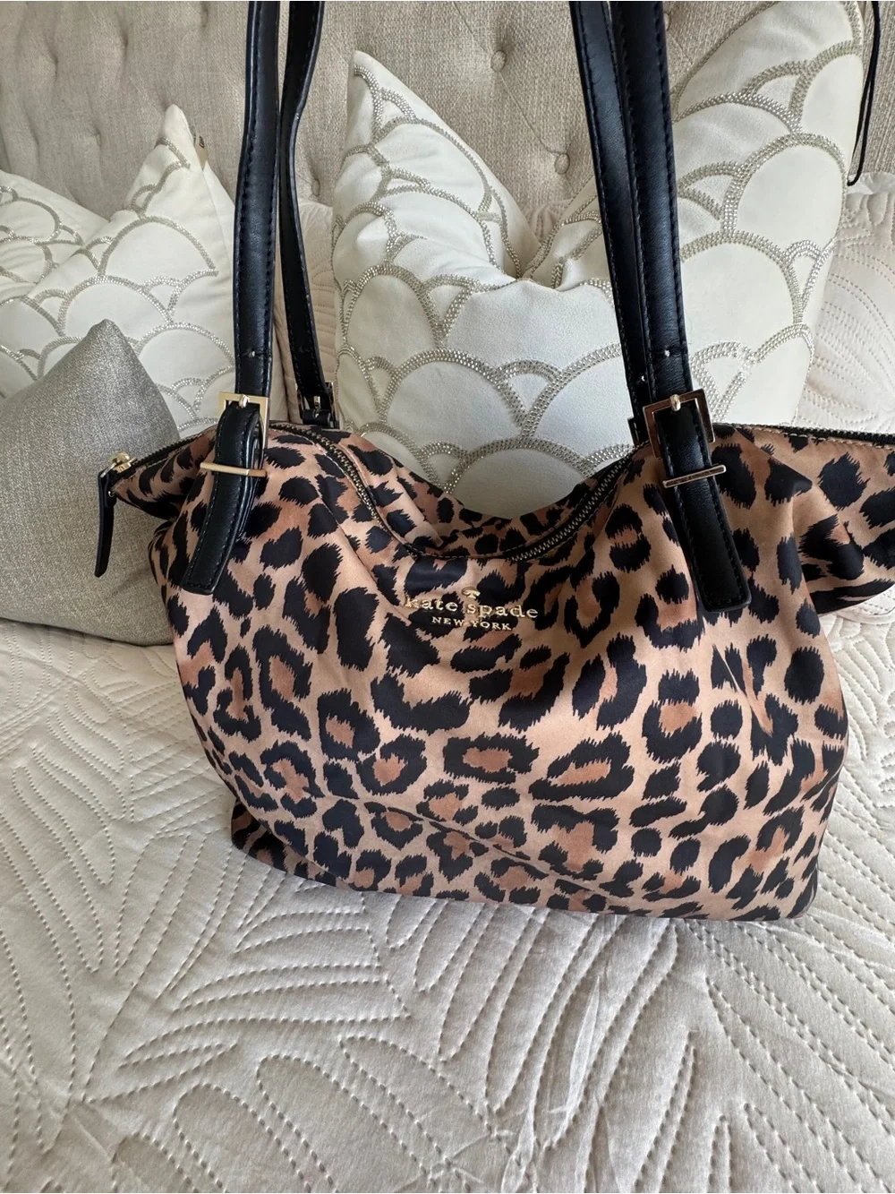 kate spade Leopard Print Tote in Brown & Black